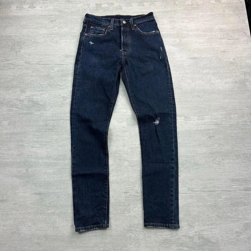 Levi's Premium 501 Jeans Mens 25x30 Dark Wash Denim Big E Regular Straight Pants